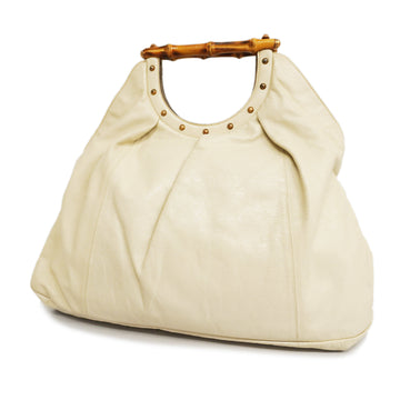 GUCCIAuth  Bamboo Handbag 120888 Women's Leather Ivory