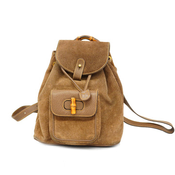 GUCCIAuth  Bamboo Rucksack 003 2058 0030 Women's Suede,Leather Backpack Brown
