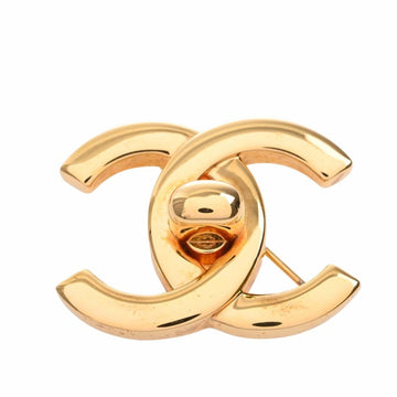 CHANEL Coco Mark Turnlock Brooch Gold Ladies