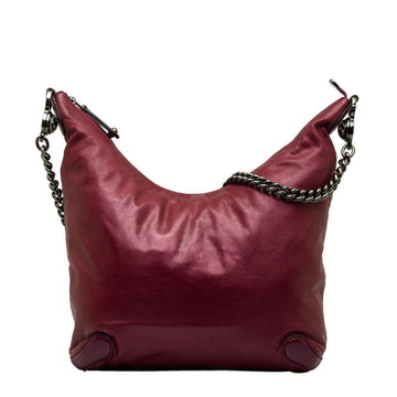 GUCCI Galaxy Chain Shoulder Bag 228560 Purple Leather Women's