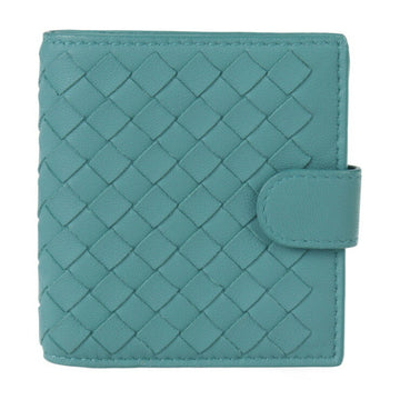 BOTTEGA VENETA Intrecciato bifold wallet 338103 leather turquoise green mini compact