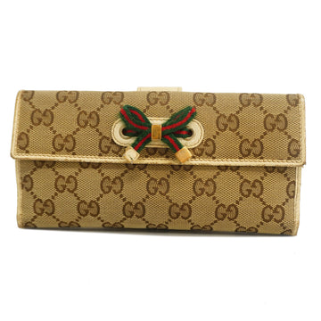 GUCCIAuth  Bi-fold Wallet Shelly 167464 Women's GG Canvas Beige