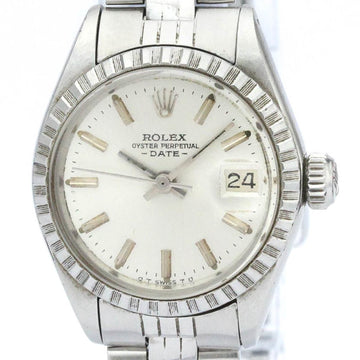 ROLEX Oyster Perpetual Date 69240 18K White Gold Steel Automatic Watch BF561312