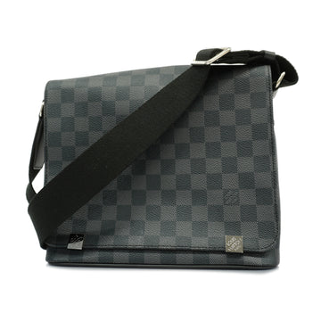 LOUIS VUITTONAuth  Damier Graphite District PM N41028 Men's Shoulder Bag