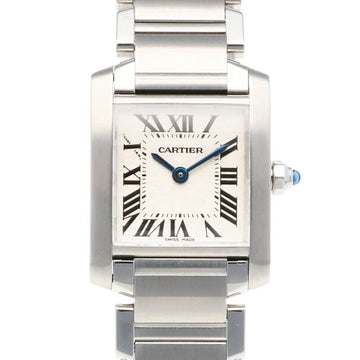 CARTIER tank française SM watch stainless steel 2384 quartz ladies