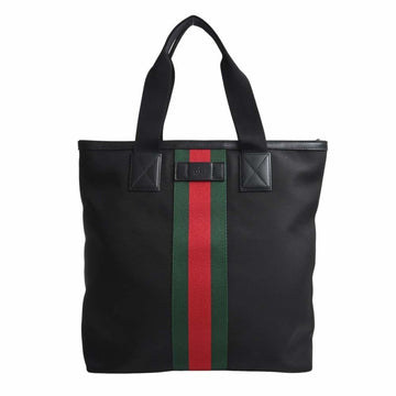 GUCCI Canvas Sherry Tote Bag 387107 Black Women's