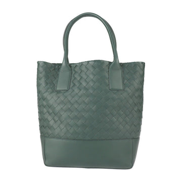 BOTTEGA VENETA intrecciato tote bag 608595 leather green shoulder vertical type