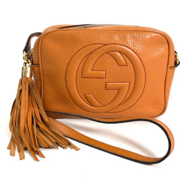 GUCCI Shoulder Bag Soho Interlocking G 308364 Leather Orange Ladies
