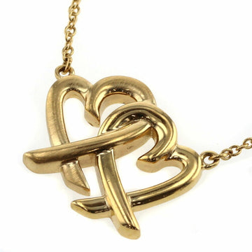 TIFFANY Necklace Loving Heart Interlocking K18 Yellow Gold Ladies &Co.