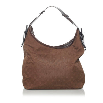 Gucci GG Canvas One Shoulder Handbag 106242 Brown Leather Ladies GUCCI
