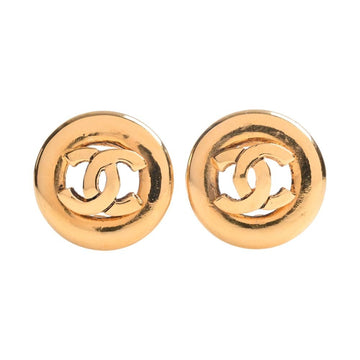 CHANEL Cocomark round earrings gold ladies