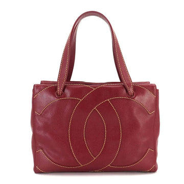 CHANEL Cocomark Tote Bag Caviar Skin Leather Bordeaux Gold Hardware