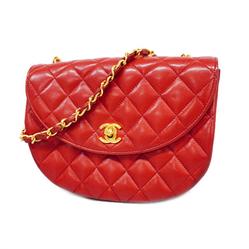 Chanel Matelasse Chain Shoulder Bag Lambskin Women's Patent Leather Shoulder Bag Red Color