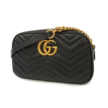 Gucci GG Marmont Shoulder Bag 447632 Women's Leather Shoulder Bag Black