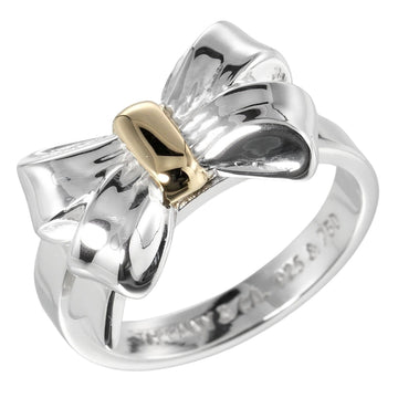 TIFFANY&Co. Ribbon Ring Silver 925 K18 YG Yellow Gold Approx. 6.11g