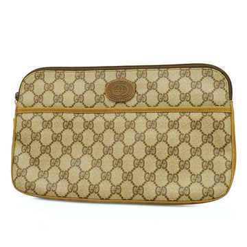 GUCCIAuth  Clutch Bag 004 92 0142 Women's GG Supreme,Leather Clutch Bag Beige