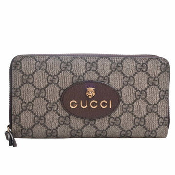 GUCCI Neo GG Supreme Long Wallet 473953 Beige Brown Women's