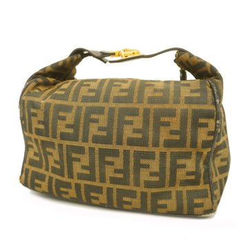 FENDIAuth  Zucca Handbag Women's Nylon Canvas Brown