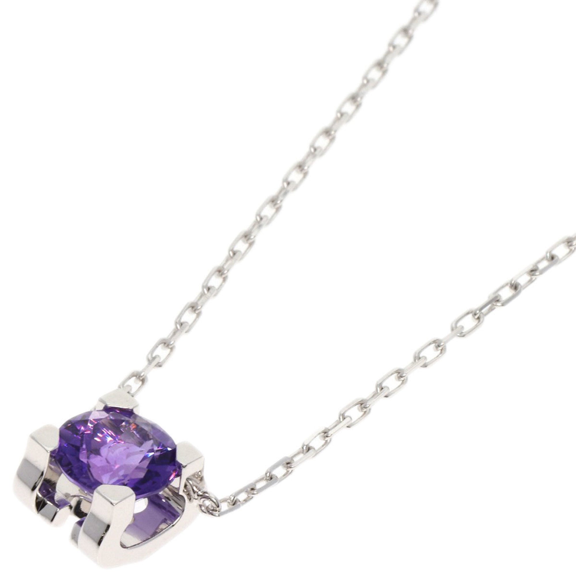 CARTIER C de Amethyst Necklace K18 White Gold Women s