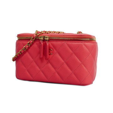 CHANELAuth  Matelasse Chain Shoulder Women's Leather Shoulder Bag Pink