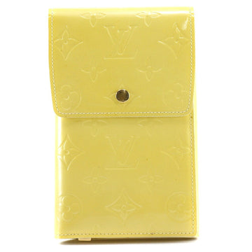 LOUIS VUITTON Walker Trifold Wallet 2WAY Shoulder M91153 Monogram Verni x Patent Leather Yellow VI0969 Ladies