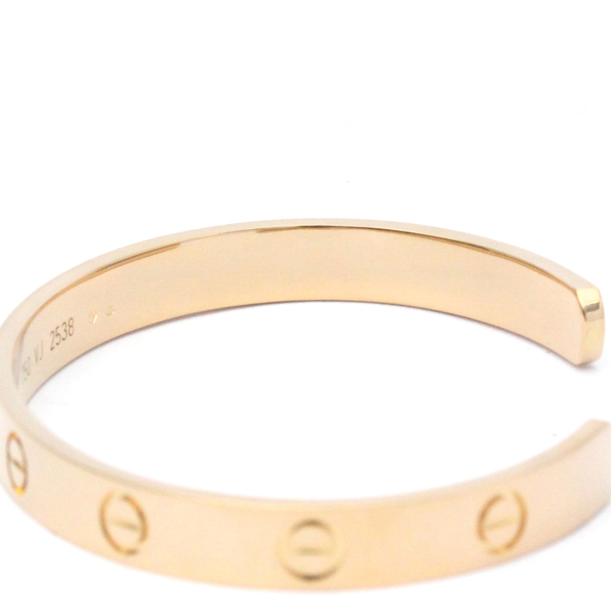 CARTIER Love Bracelet Open Bangle Pink Gold 18K No Stone Bangle Pink