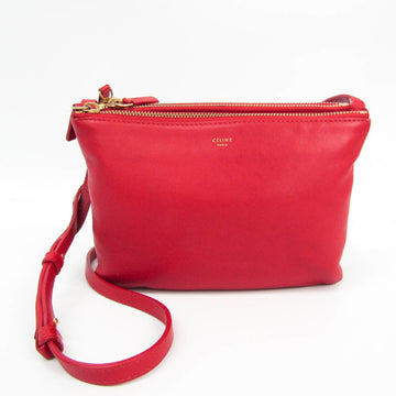 Celine Trio Small Women's Leather Shoulder Bag Red Color