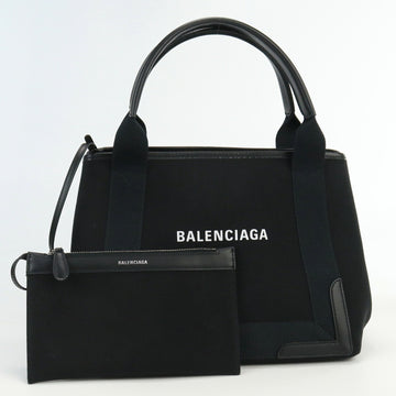 BALENCIAGA Navy Cabas S 339933 Tote Bag Cotton Canvas Women's