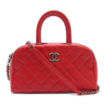 CHANEL 2way Boston bag Red Caviar Skin [Grained Calf]