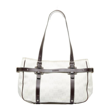 LOEWE Anagram Handbag 290606 White Brown PVC Leather Ladies