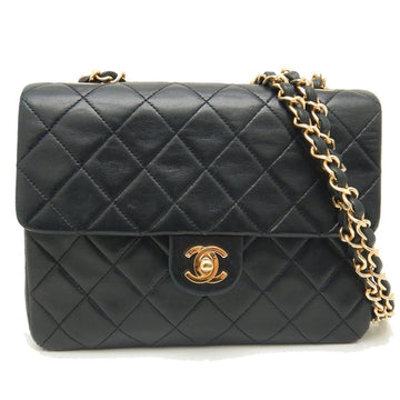 CHANEL Chain shoulder bag Matelasse lambskin black 251454