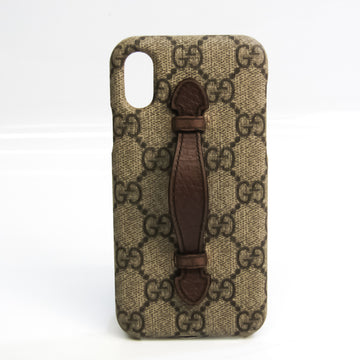 GUCCI GG Supreme Phone Bumper For IPhone X Beige,Dark Brown 587649