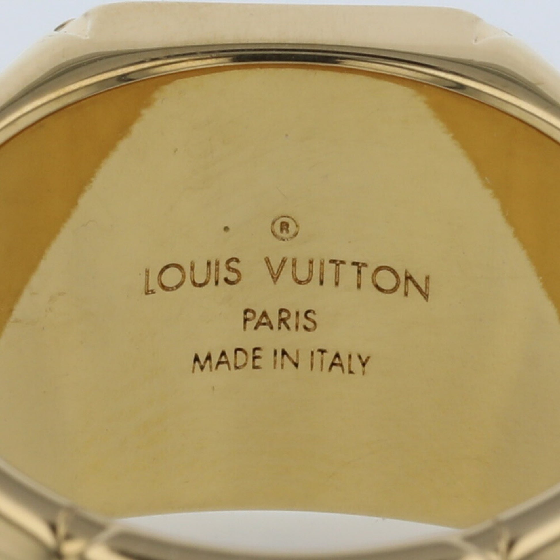 Louis Vuitton Monogram Plain Silver Signet Ring Rings (M80190