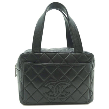 Chanel Matelasse Mini Boston Ladies Handbag Lambskin Black