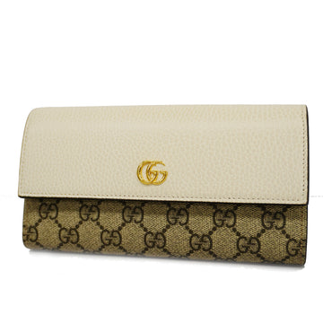 GUCCIAuth  GG Marmont Gold Hardware 456116 Women's Leather,GG Supreme Long Walle