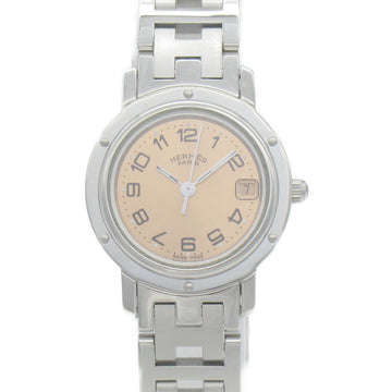 HERMES Clipper Wrist Watch Watch Wrist Watch CL4.210 Quartz Pink Stainless Steel