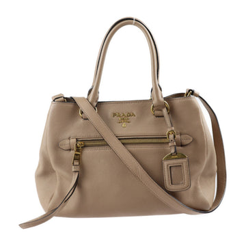 PRADA handbag 1BG044 leather CAMMEO beige gold hardware 2WAY shoulder bag