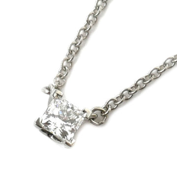 TIFFANY&Co.  Pt950 Platinum Square Necklace Diamond 0.21ct 2.5g 40cm Women's