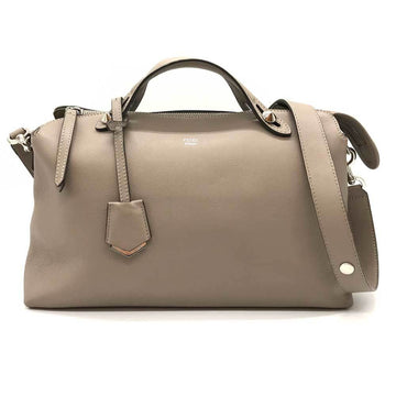 FENDI By the Way Large Leather Handbag Shoulder Bag Beige 8BL125