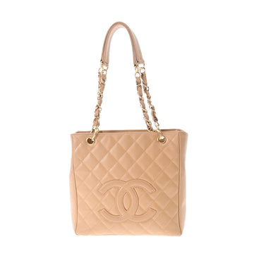 CHANEL Matelasse PST Petit Tote Beige Ladies Caviar Skin Bag