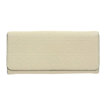 LOEWE leather anagram folio long wallet - ivory