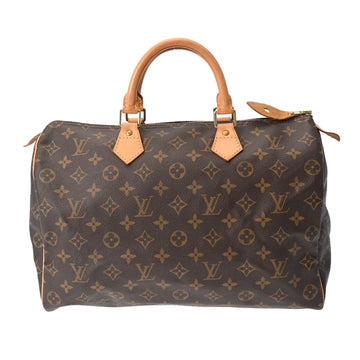 LOUIS VUITTON Monogram Speedy 35 Brown M41524 Women's Canvas Handbag