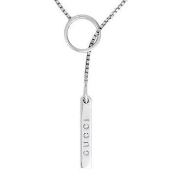 GUCCI lariat bar necklace K18WG pendant