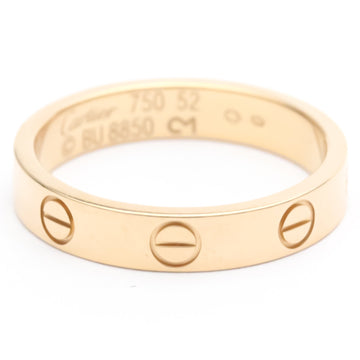 Polished CARTIER Mini Love Ring Band Size #52 US 6 18K Pink Gold PG BF552721