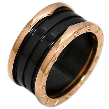 BVLGARI Ring Pink Gold Black B-ZERO1 Size 22.5 K18 750 Ceramic 3 Band PG Accessory