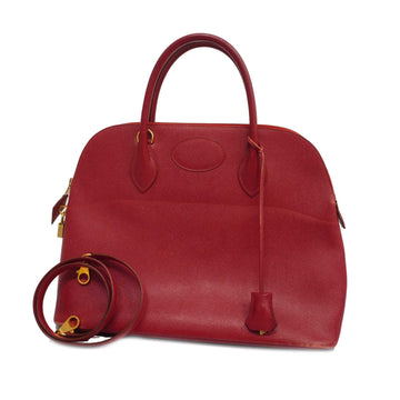 HERMESAuth  Bolide 35 〇W Stamp Women's Courchevel Leather Handbag,Shoulder Bag