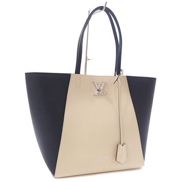 LOUIS VUITTON Tote Bag Lock Me Hippo Women's M42289 Vanille Noir Hand Bicolor A210794