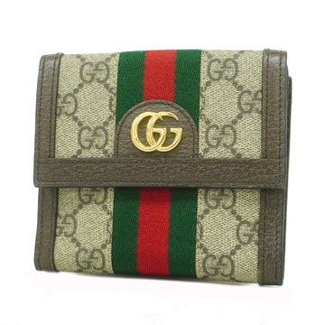 GUCCIAuth  Ophidia Bi-fold Wallet Gold Metal Fittings 523173 Women's GG Supreme