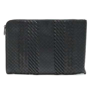 BOTTEGA VENETA Intreccio Imperatore Document Case Clutch Bag Leather Black 405912