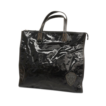 GUCCIAuth  Crest 181905 Women's Coated Canvas Tote Bag Black